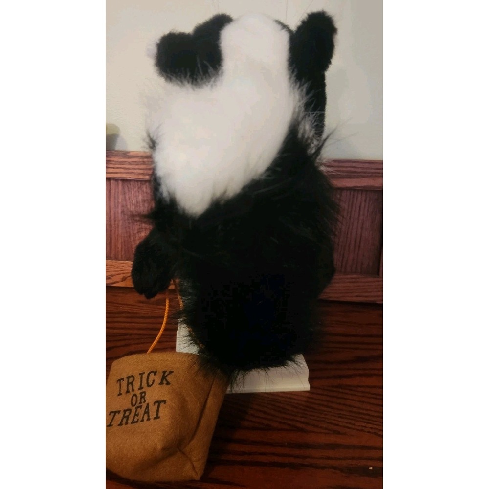 Vintage‎ Motionette Halloween Boy Skunk Costume Trick Or Treat Light Up Pumpkin - Picture 5 of 8